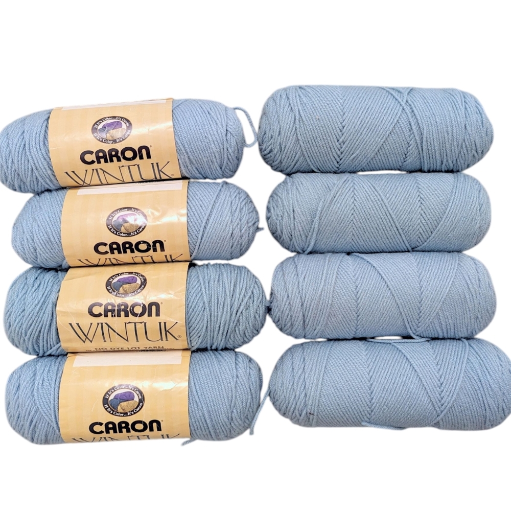 Vintage Caron Wintuk Yarn #3149 LOT of 8 Skeins 3.5 oz Each (Sage Color) USA